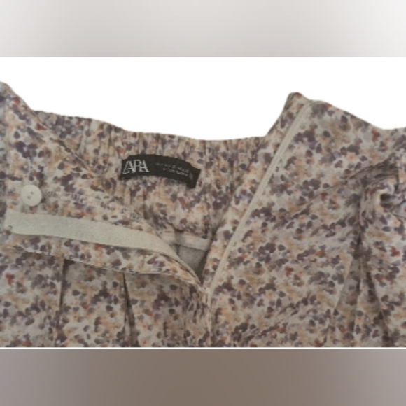 NWOT Zara Black Top with Floral High Waist Shorts - Picture 5 of 7